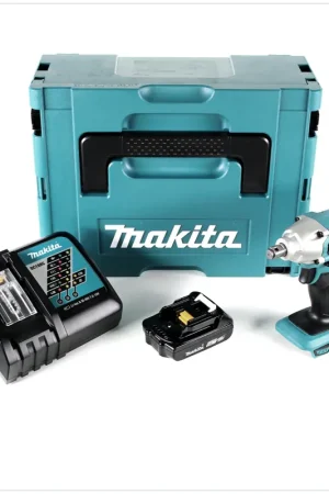 Makita DTW 190 RY1J 18V Li-Ion Boulonneuse à chocs sans fil avec boîtier Makpac + 1x Batterie BL 1820 2,0 Ah + Chargeur rapide DC 18 RC Commander Vite