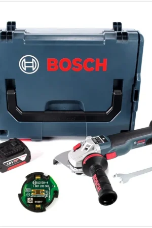 Bosch GWS 18 V-150 SC Professional Meuleuse angulaire sans fil Ø 150 mm avec boîtier L-Boxx + Module de connectivité Bluetooth GCY 30-4 + 1x Batterie GBA 6,0 Ah Petit Prix