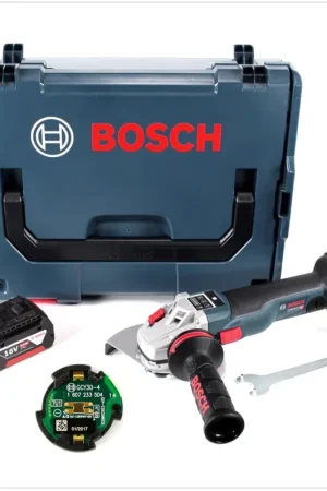 Top Vente Bosch GWS 18 V-150 SC Professional Meuleuse angulaire sans fil Ø 150 mm avec boîtier L-Boxx + Module de connectivité Bluetooth GCY 30-4 + 1x Batterie GBA 5,0 Ah