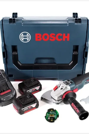 Bosch GWS 18 V-150 SC Professional Meuleuse angulaire sans fil Ø 150 mm avec boîtier L-Boxx + Module de connectivité Bluetooth GCY 30-4 + 2x Batteries GBA 5,0 Ah + Chargeur GAL 1880 Prix Promo