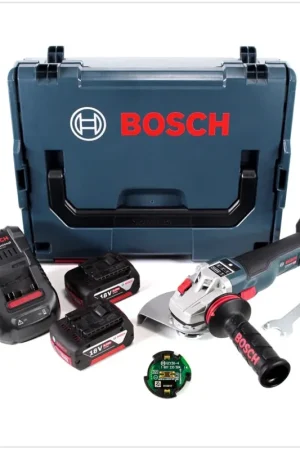 Offre Du Jour Bosch GWS 18 V-150 SC Professional Meuleuse angulaire sans fil Ø 150 mm avec boîtier L-Boxx + Module de connectivité Bluetooth GCY 30-4 + 2x Batteries GBA 6,0 Ah + Chargeur GAL 1880