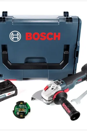 Bosch GWS 18 V-150 SC Professional Meuleuse angulaire sans fil Ø 150 mm avec boîtier L-Boxx + Module de connectivité Bluetooth GCY 30-4 + 1x Batterie GBA 6,3 Ah Quantité Limitée