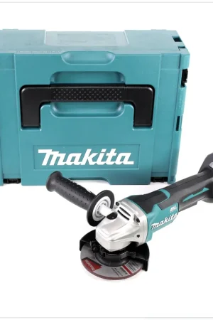 Retour Gratuit Makita DGA 455 ZJ 18 V 115 mm Brushless Li-Ion Meuleuse d'angle sans fil avec boîtier MakPac - sans Batterie, ni Chargeur