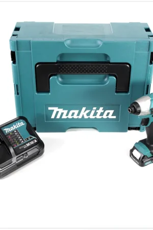 Makita TD 110 DSY1J 10,8 V Li-Ion Visseuse à chocs sans fil avec boîtier Makpac + 1x Batterie BL 1020 2,0 Ah 10,8 V + Chargeur rapide DC10SA 10,8 V Schnelladegerät Paiement Sécurisé