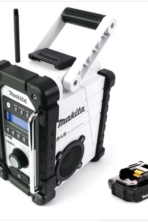 Makita DMR 104 W Radio de chantier Blanc 7,2 - 18 V + 1x Batterie BL1820 18V 2,0 Ah - sans Chargeur Livraison Express