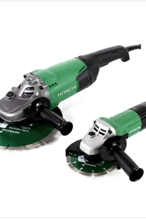 Hitachi Set - Meuleuse G 23ST 230 mm 2000 W + Meuleuse G 13STA 125 mm 600 W + 2 x Disques Diamant Prix Cassé