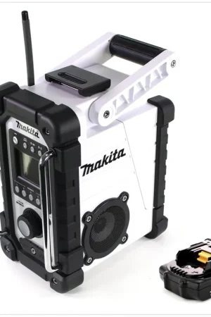 Makita DMR 102 W Radio de chantier Blanc + 1x Batterie BL 1820 18V - 2 Ah - sans Chargeur Haute Qualité