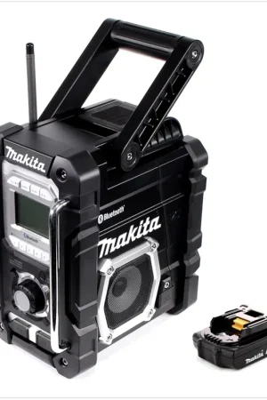 Super Prix Makita DMR 106 B Radio de chantier sans fil (noire) avec Bluetooth + 1x Batterie BL 1820 18 V 2,0 Ah - sans Chargeur