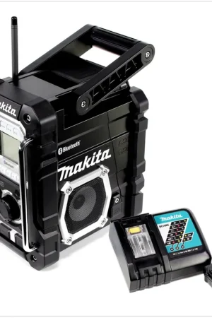 Makita DMR 108 B 7,2 - 18 V Radio de chantier sans fil (noire) avec Bluetooth + 1x Batterie BL 1820 18V - 2,0 Ah + Chargeur DC 18 RC Remise