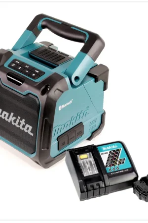 Certifié Makita DMR 200 10,8 - 18 V Enceinte de chantier Vert Bluetooth + 1x Batterie BL 1820 18V 2Ah + Chargeur rapide DC 18 RC