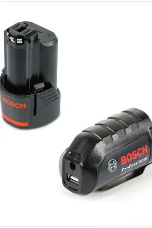 Bosch Power Set avec GAA Professional Adaptateur de Batteries 10,8 V / 12 V pour charger via USB + 1x Batterie GBA 12 V 2,5 Ah Li-Ion Seulement Aujourd'hui
