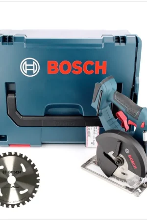 Quantité Limitée Bosch GKM 18 V-LI Professional Scie circulaire à métaux sans fil 136 mm avec boîtier L-Boxx + 2x Lames - sans Batterie, ni Chargeur