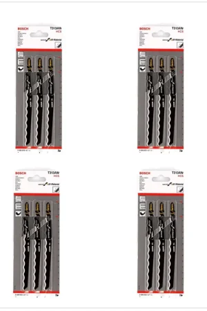 Bosch T 313 AW Lames de scie sauteuse 126mm pour le sciage dans les matériaux tendres 12 - pcs. (4x 2608635187) Nouvel Arrivage