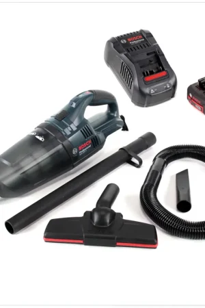 Bosch GAS 18 V Li-Ion Aspirateur sans fil ( 06019C6100 ) + 1x Batterie GBA 18 V 5,0 Ah + 1x Chargeur rapide GAL 1880 CV Dernière Chance