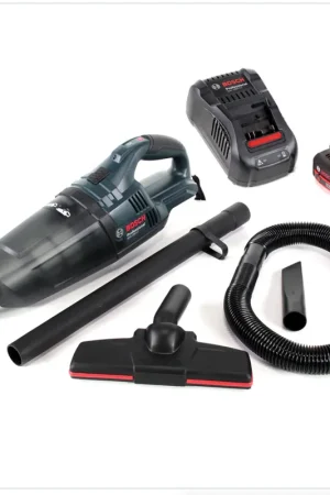 Bosch GAS 18 V Li-Ion Aspirateur sans fil ( 06019C6100 ) + 1x Batterie GBA 18 V 6,0 Ah + 1x Chargeur rapide GAL 1880 CV Dernier Modèle