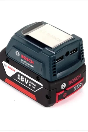 Haute Qualité Bosch Power Set mit GAA Professional Chargeur USB Adaptateur pour Batterie 14,4 V / 18 V + 1x Batterie GBA 18V 3,0 Ah Li-Ion