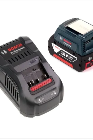 Bosch Power Set mit GAA Professional Chargeur USB Adaptateur pour Batterie 14,4 V / 18 V + 1x Batterie GBA 18V 3,0 Ah Li-Ion + 1x Chargeur rapide GAL 1880 CV Meilleur Prix