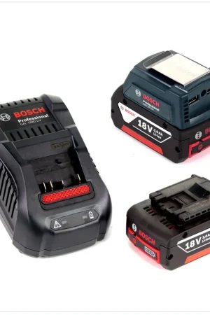 Prix Cassé Bosch Power Set mit GAA Professional Chargeur USB Adaptateur pour Batterie 14,4 V / 18 V + 2x Batteries GBA 18V 3,0 Ah Li-Ion + 1x Chargeur rapide GAL 1880 CV