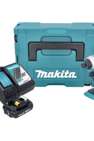 Makita DTD 152 RA1J 18V Li-Ion Visseuse à chocs sans fil avec boîtier Makpac + 1x Batterie BL 1820 2,0 Ah Li-Ion + Chargeur rapide DC 18 RC Top Vente