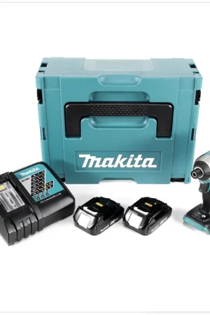 Makita DTD 154 RYJ 18 V Li-Ion Visseuse à chocs sans fil avec boîtier MakPac + 2x Batteries BL1820 2,0 Ah + Chargeur rapide DC18RC Affaire À Saisir