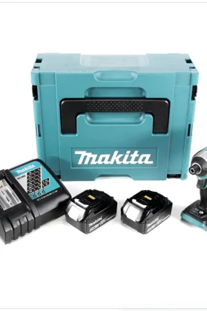 Livraison Express Makita DTD 154 RFJ 18 V Li-Ion Visseuse à chocs sans fil avec boîtier MakPac + 2x Batteries BL1830 3,0 Ah + Chargeur rapide DC18RC