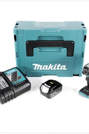 Makita DTD 154 RT1J 18 V Li-Ion Visseuse à chocs sans fil avec boîtier MakPac + 1x Batterie BL1850 5,0 Ah + Chargeur rapide DC18RC Populaire
