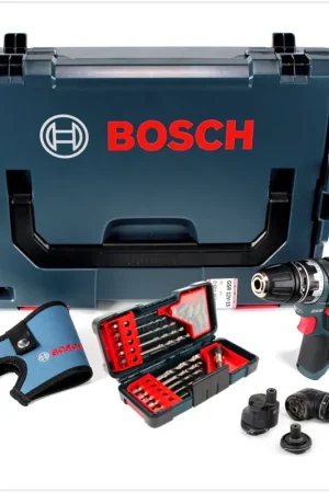 Bosch GSR 12V-15 FC Professional FlexiClick Perceuse-visseuse sans fil avec Boîtier L-Boxx + 3 Porte-embout + Coffret de 23 Pièces de perçage et de vissage Bon Marché