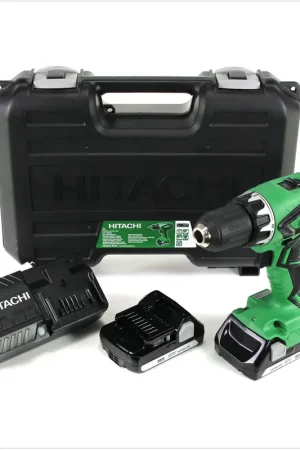Hitachi DS 18 DJL 18 V Perceuse visseuse sans fil avec Boîtier de transport + 2x Batteries BSL 1815 1,5 Ah + Chargeur UC 18 YKSL Offre Limitée
