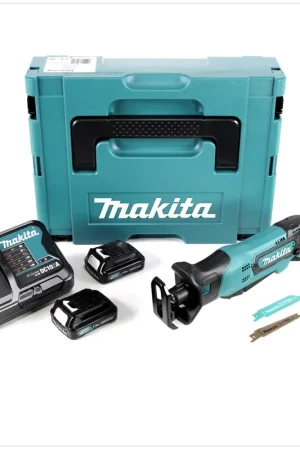 Populaire Scie sabre sabre Makita JR 103 DRYJ avec batterie 10,8 V + 2 batteries 1,5 Ah + chargeur dans un coffret système Makpac 1