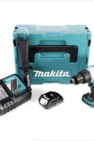 Promotion Perceuse-visseuse sans fil 18V 91 Nm Makita DDF 458 Y1J-D en Makpac avec 1x batterie BL1815N 1,5 Ah et chargeur DC18RC