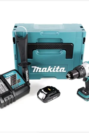 Makita DDF 458 RA1J Perceuse-visseuse sans fil 18 V 91 Nm + 1x batterie 2,0 Ah + chargeur + Makpac Haute Qualité