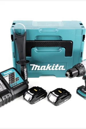 Prix Bas Makita DDF 458 RAJ Perceuse-visseuse sans fil 18 V 91 Nm + 2x batterie 2,0 Ah + chargeur + Makpac