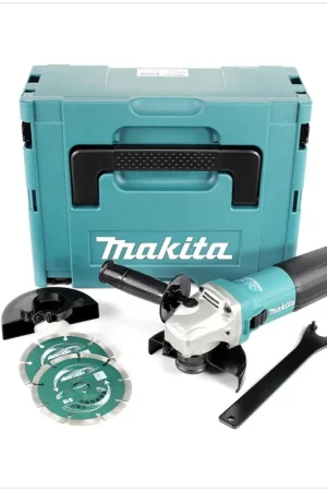 Nouvel Arrivage Makita GA 5040 RKDJ Meuleuse d'angle 125 mm 1100 watts en Makpac avec 2x disques diamantés