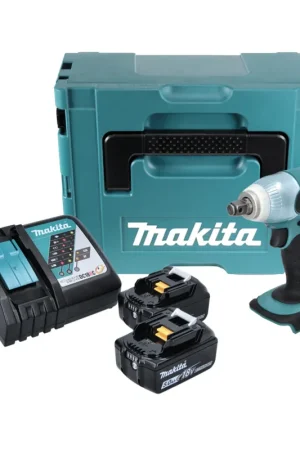 Pas Cher Makita DTW 251 RTJ 18V Boulonneuse à chocs sans fil 230 Nm + Coffret de transport Makpac + 2x Batteries BL1850 5,0 Ah + Chargeur DC18RC