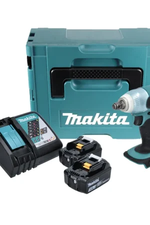 Dernière Chance Makita DTW 251 RFJ 18V Boulonneuse à chocs sans fil 230 Nm + Coffret de transport Makpac + 2x Batteries BL 1830 3,0 Ah + Chargeur DC18RC