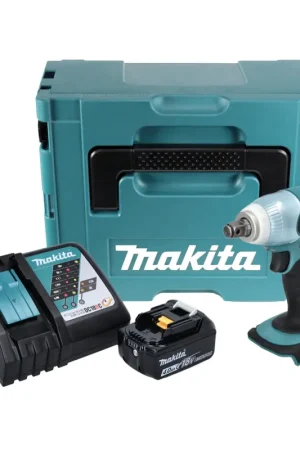 Makita DTW 251 RM1J 18V Boulonneuse à chocs sans fil 230 Nm + Coffret de transport Makpac + 1x Batterie BL 1840 4,0 Ah + Chargeur DC18RC Must-Have