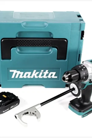 Makita DDF 481 Y1J 18 V Perceuse visseuse sans fil brushless 115 Nm avec boîtier Makpac + 1x Batterie BL1815N 1,5 Ah - sans Chargeur Commander Vite