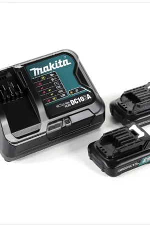 Meilleur Choix Kit source d'alimentation Makita 10,8V avec 2x batterie BL1015B 1,5Ah + chargeur DC10SA