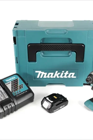 Certifié Makita DTD 153 RA1J Clé à choc sans fil 18 V 170 Nm 1/4'' Brushless + 1x batterie 2,0 Ah + chargeur + Makpac
