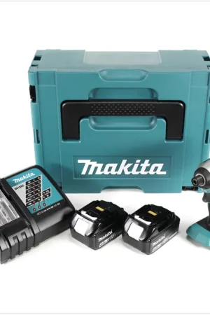 Seulement Aujourd'hui Makita DTD 153 RMJ 18V Brushless Visseuse à choc sans fil + Boîter Makpac + 2x Batteries BL 1840 4,0 Ah Li-Ion + Chargeur DC 18 RC