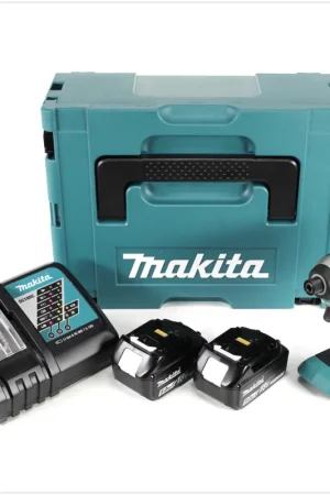 Jusqu'à Épuisement Des Stocks Makita DTD 153 RFJ Visseuse à percussion sans fil 18V, sans balai + 2x Batteries BL 1850 B 5,0 Ah + Chargeur rapide DC 18 RC + Makpac 2