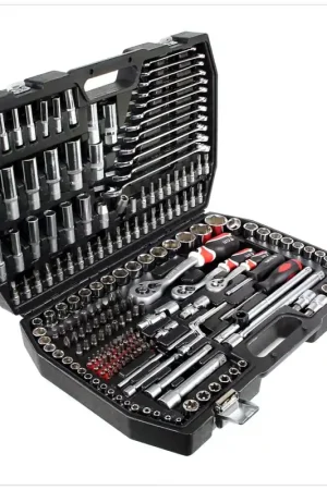 Authentique Yato YT-3884 Kit d'outils en Coffret de 216 Pièces avec Cliquet + Joint universel de 1/4' + 1/2' + 3/8'