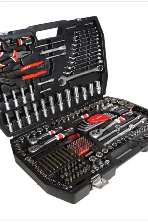 Offre Limitée Yato YT-3894 Kit d'outils en Coffret de 225 Pièces avec Cliquet + Joint universel de 1/4' + 1/2' + 3/8' + 5/16'