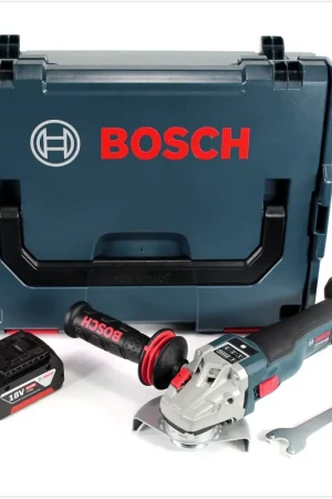 Haute Qualité Meuleuse d'angle sur batterie Bosch GWS 18 V 115 SC Solo en L-Boxx + module de connectivité GCY 30-4 + batterie GBA 18 V 5,0 Ah - sans chargeur