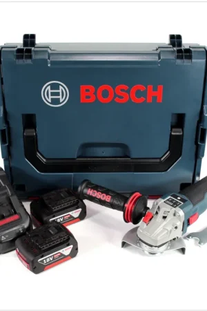 Meuleuse d'angle sur batterie Bosch GWS 18 V 115 SC en L-Boxx + module de connectivité GCY 30-4 + 2x batterie GBA 18 V 5,0 Ah + 1x chargeur GAL 1880 CV Remise