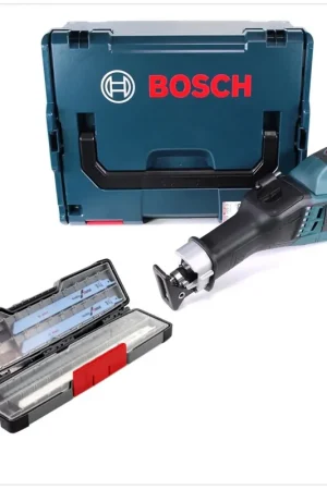 Quantité Limitée Bosch GSA 18V-32 Professional Scie sabre sans fil brushless + Boîtier L-Boxx + Bosch Coffret de 20 lames de scie sabre bois/métal jusqu'à 300 mm ( 2607010996 ) - sans Batterie ni Chargeur