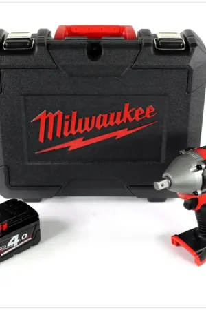 Nouvel Arrivage Milwaukee M18 BIW12 Batterie Li-Ion 18 V Clé à chocs 1/2" + 1 batterie 4 Ah dans une mallette à outils