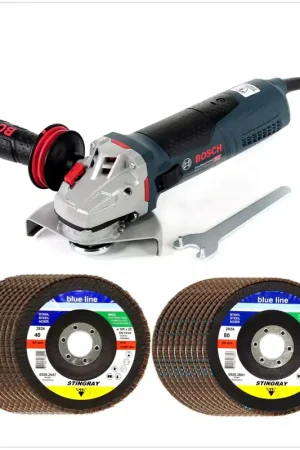 Dernière Chance Meuleuse d'angle professionnelle Bosch GWS 17-125 CI 1700 W 125 mm + 20 disques dentelés SIA Stingray