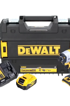 Commander Maintenant DeWalt DCF 887 Visseuse à Chocs sans fil 18 V brushless avec Mandrin de 1/4" + boîtier TStak + 1x Batterie 5 Ah + Chargeur DCB 115