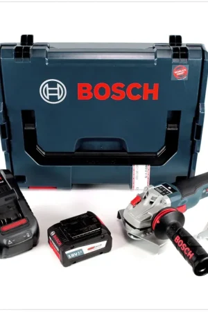 Offre Limitée Bosch GWS 18 V-125 SC Professional Meuleuse angulaire sans fil avec boîtier L-Boxx + 1x Batterie 6,3 Ah EneRacer + Chargeur GAL 1880 CV
